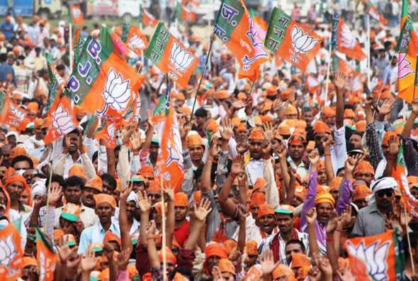 Supporter_of_Bharatiya_Janata_Party_at_an_election_rally_in_Amethi